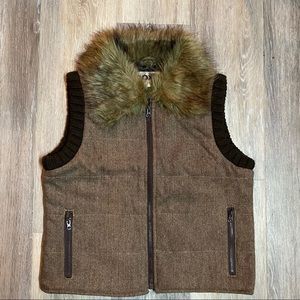 Roxy Wool Blend Faux Fur Vest